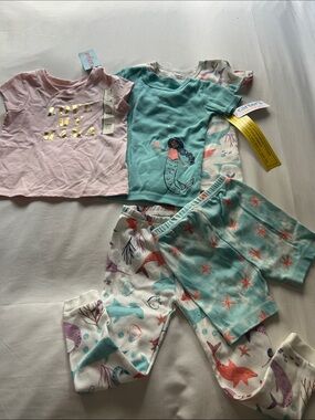 Carter's Mermaid & Sea Life 4-Piece Pajama Set  + LOVE MY MAMA T-shirt